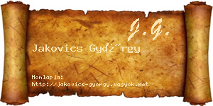 Jakovics György névjegykártya