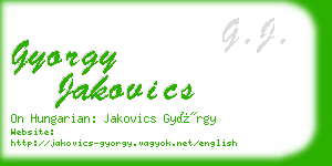 gyorgy jakovics business card